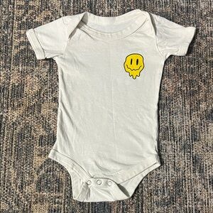 Cream Baby Bodysuit with Yellow Smiley